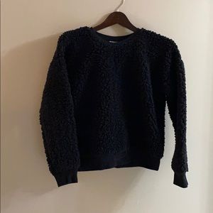 Black Sherpa crew neck sweatshirt